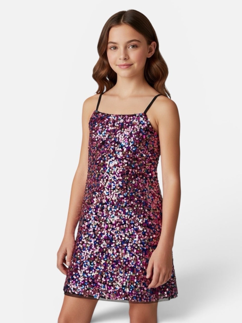 Milly Minis Chelsea Multicolored Sequin Slip Dress Girls 16